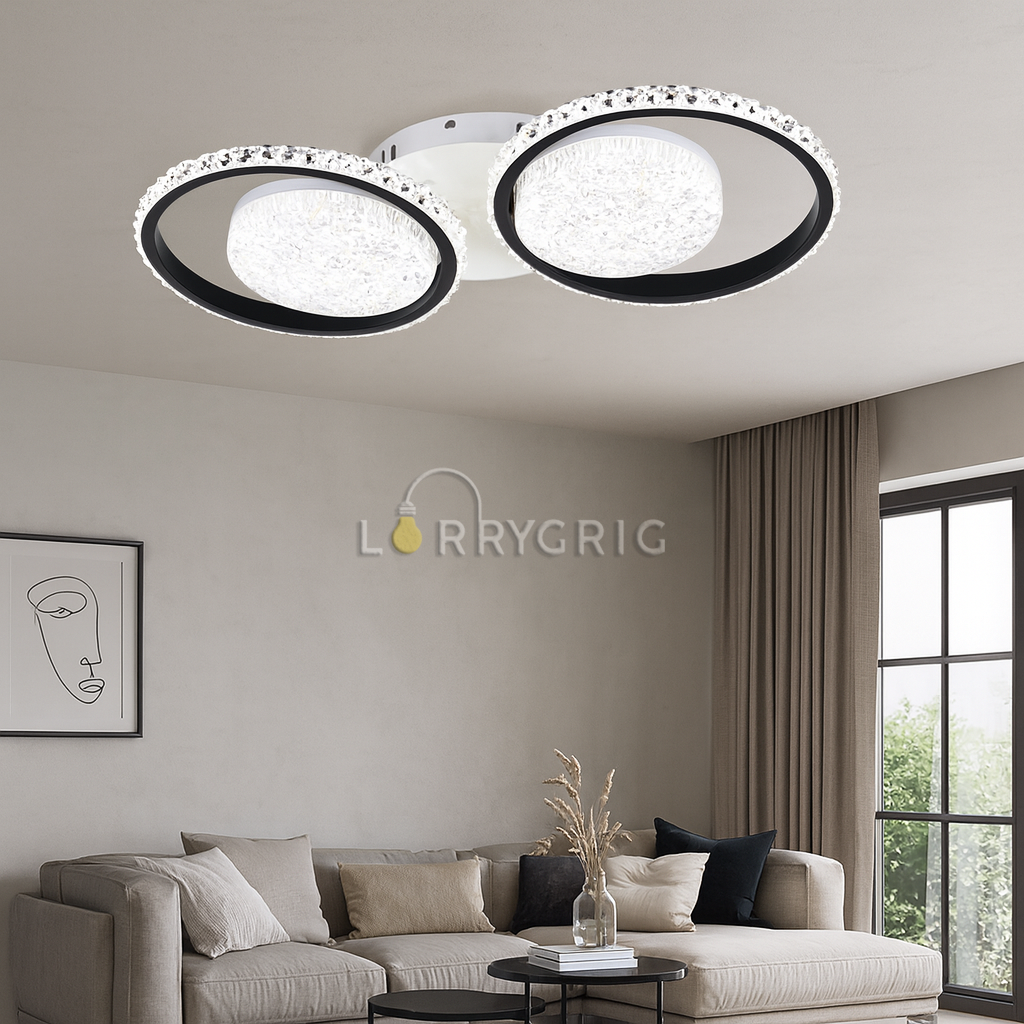 Lustra LED cu Telecomanda, 96W, 3 tipuri de lumina, Alb