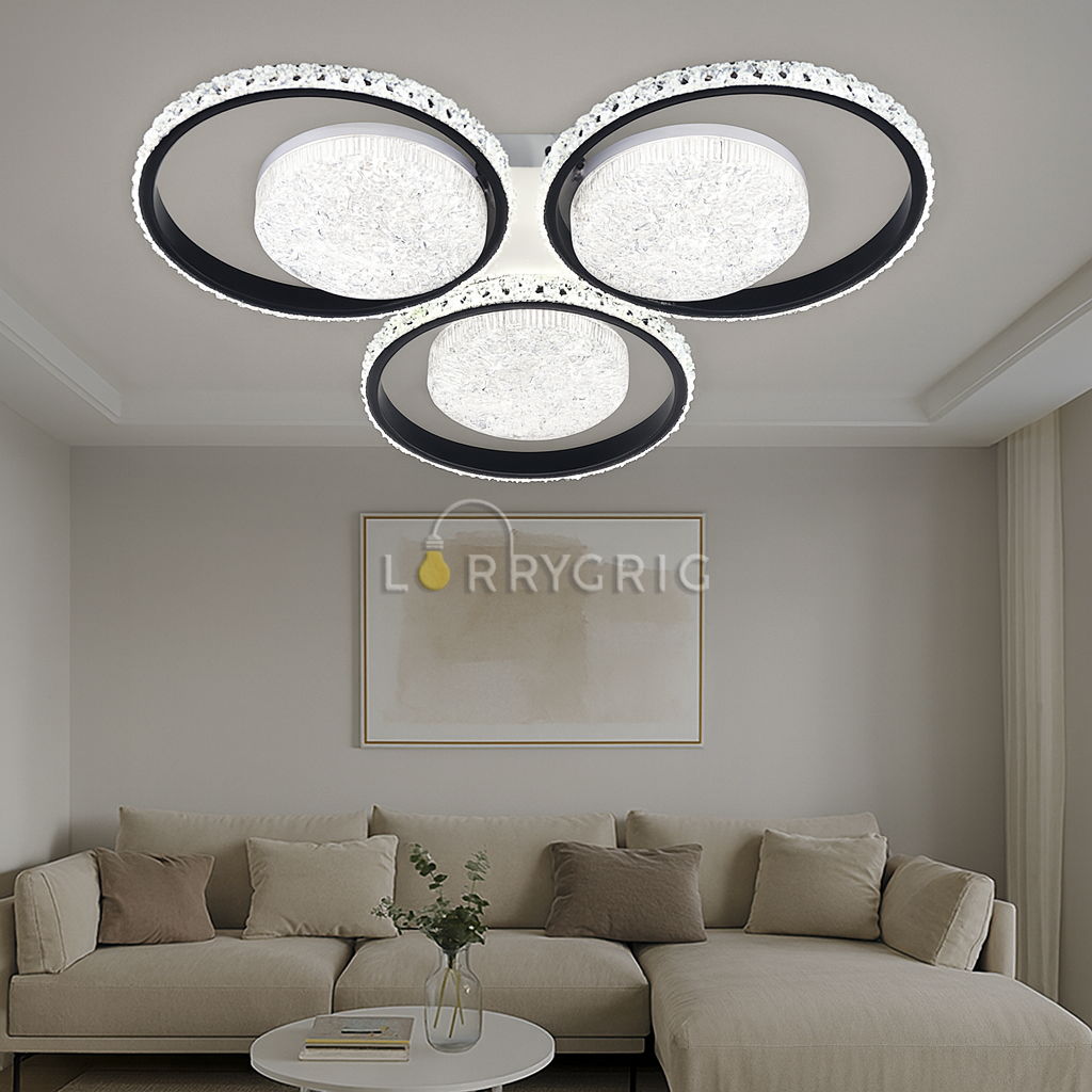 Lustra LED cu Telecomanda, 144W, 3 tipuri de lumina, Alb