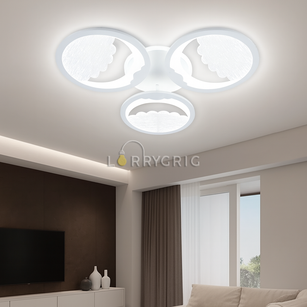 Lustra LED cu Telecomanda, 102W, 3 tipuri de lumina, Alb